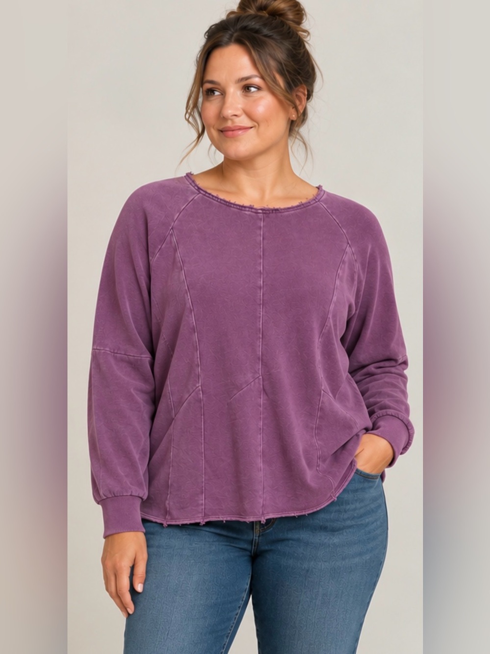Anthropologie Washed Violet Crewneck Sweatshirt, size M